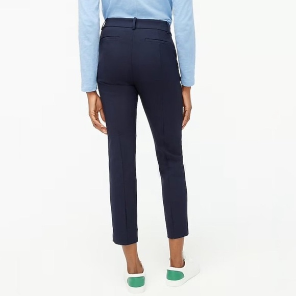 J. Crew Mercantile Ruby Slim Stretch Twill Mid-Rise Trouser Crop Pant Navy 10 - Picture 2 of 9